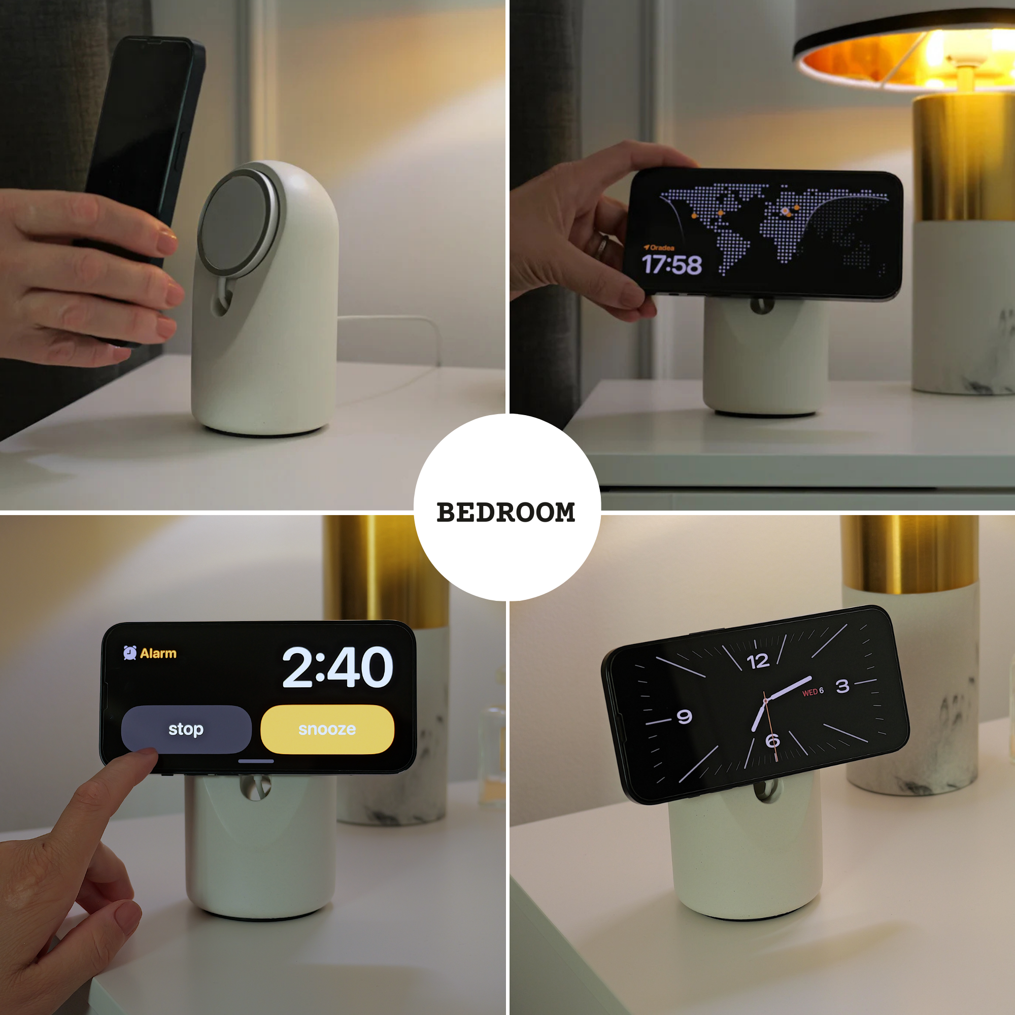 Suport Din Ciment Pentru Încărcare Wireless – iPhone & Smartphone