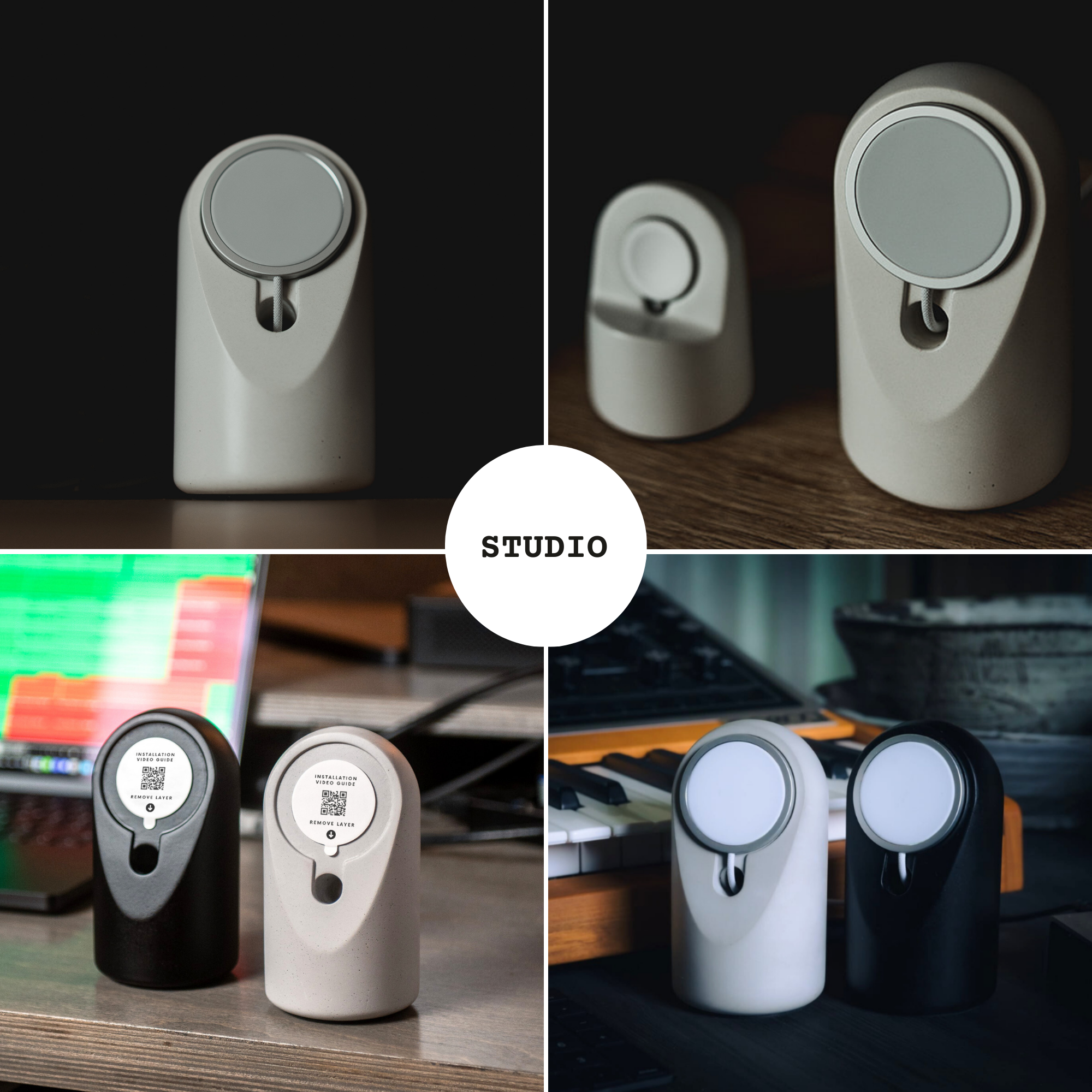 Suport Din Ciment Pentru Încărcare Wireless – iPhone & Smartphone