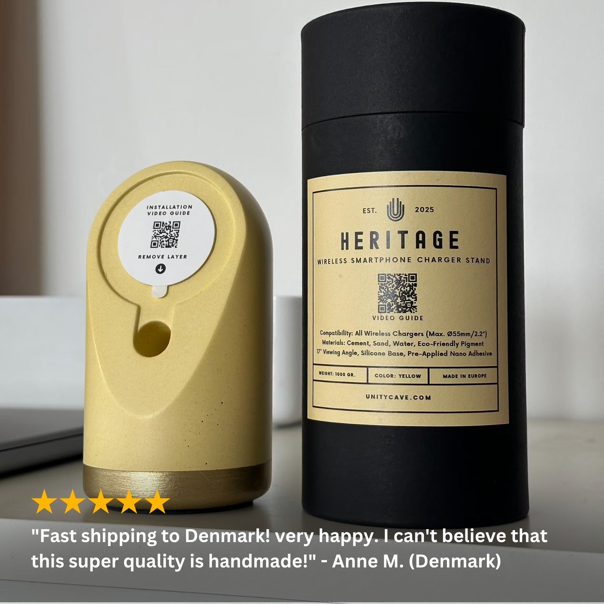 Suport Din Ciment Pentru Încărcare Wireless – iPhone & Smartphone